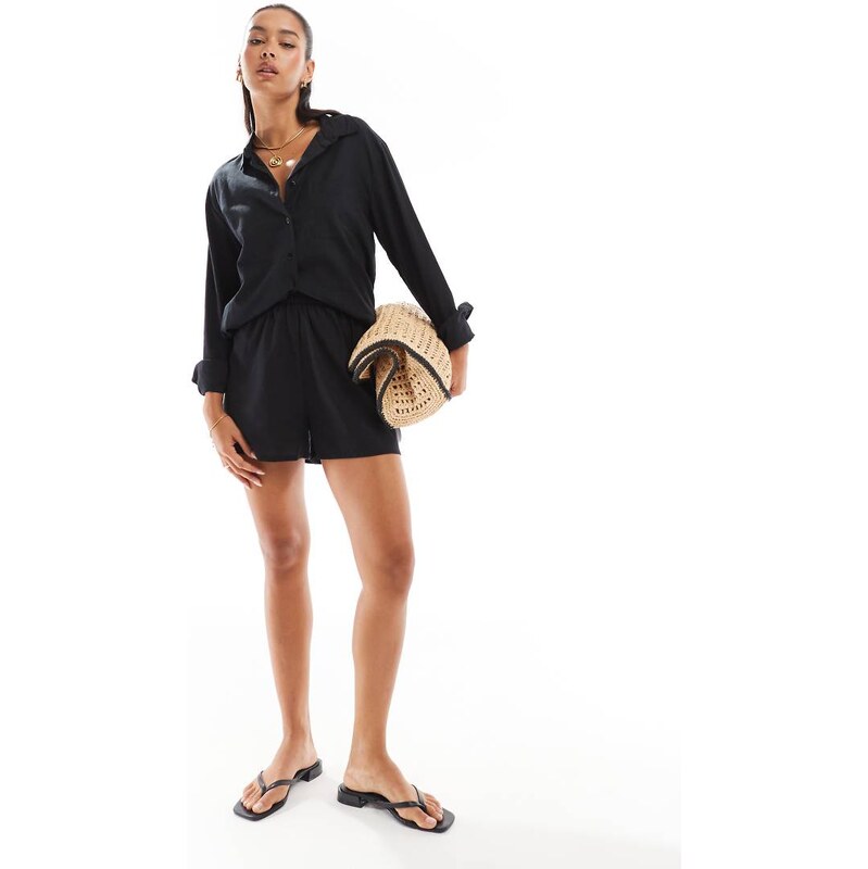 Esmee Exclusive beach short co-ord in black