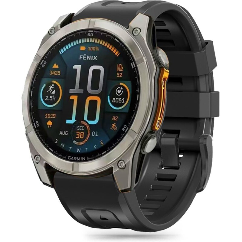 Řemínek pro Garmin Fenix 8 (43mm) - Tech-Protect, Silicone Black
