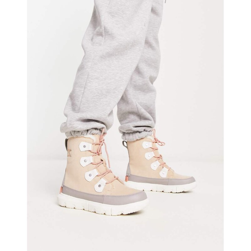 Sorel Explorer II Joan faux fur lining boots in sand-Neutral 100277962