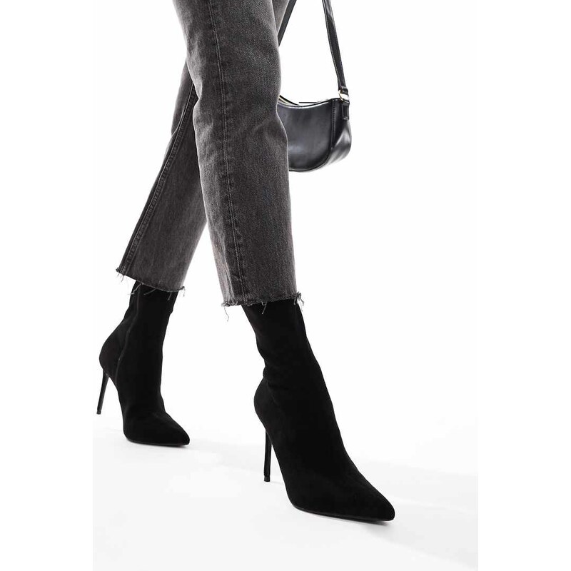 ASOS DESIGN Evie high-heeled sock boots in black 100295498