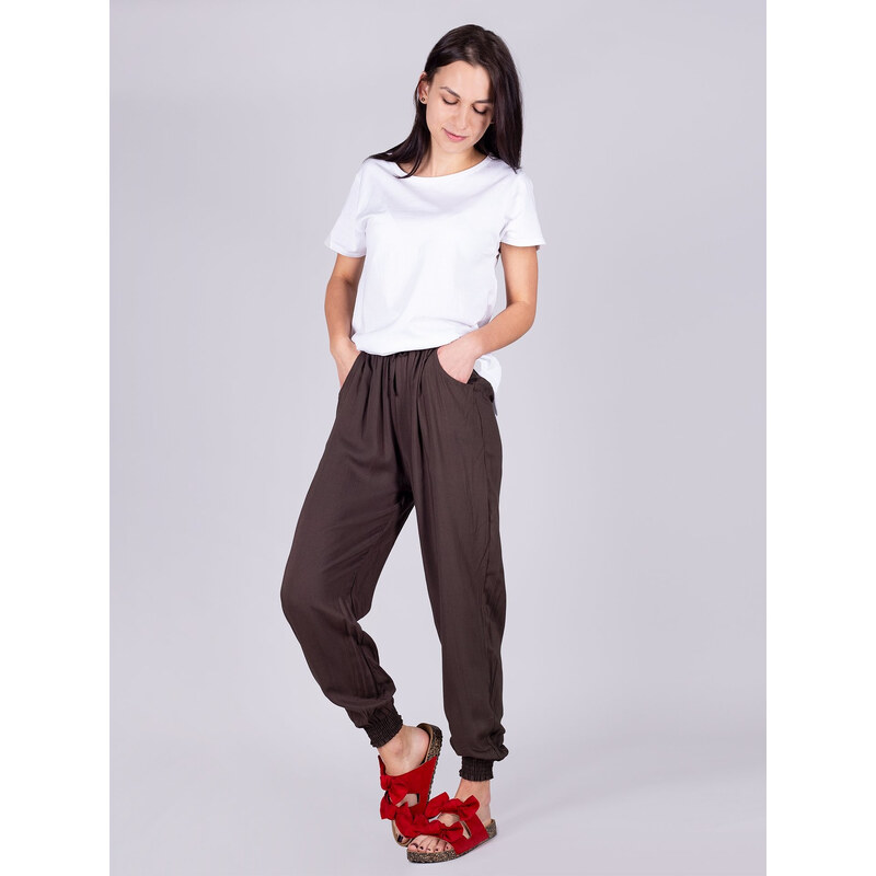 Dámské kalhoty USD-0015K-7300 khaki - Yoclub