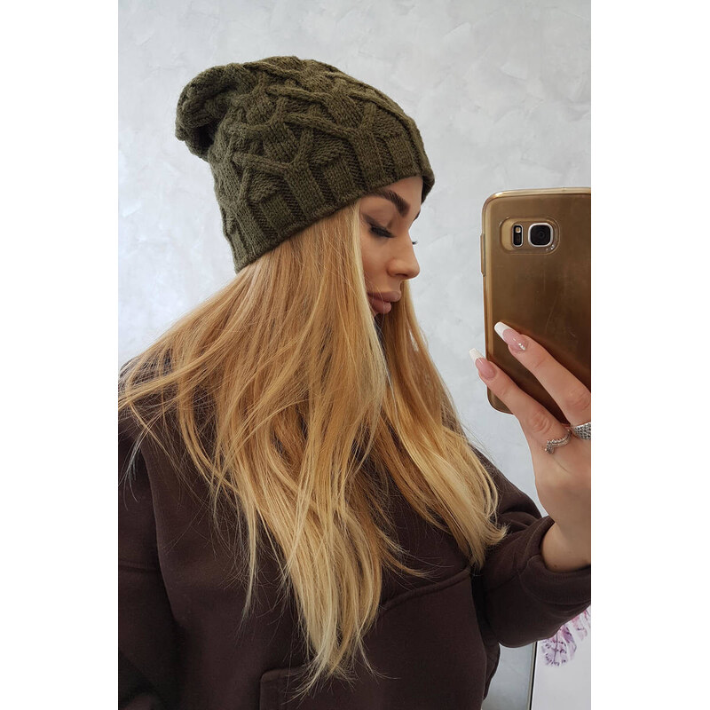 K-Fashion Fleecová čepice Sonia K201 khaki
