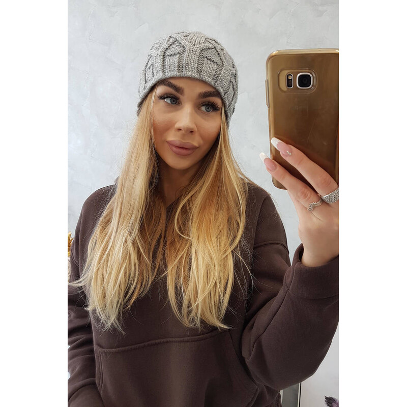 K-Fashion Fleecová čepice Sonia K201 šedá