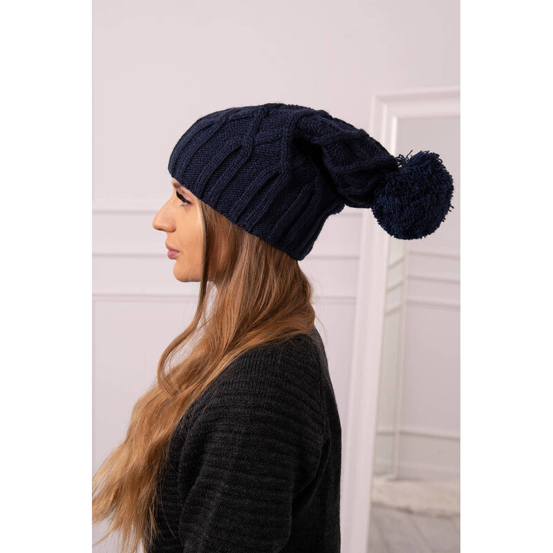 K-Fashion Milano fleecová čepice K203 navy blue