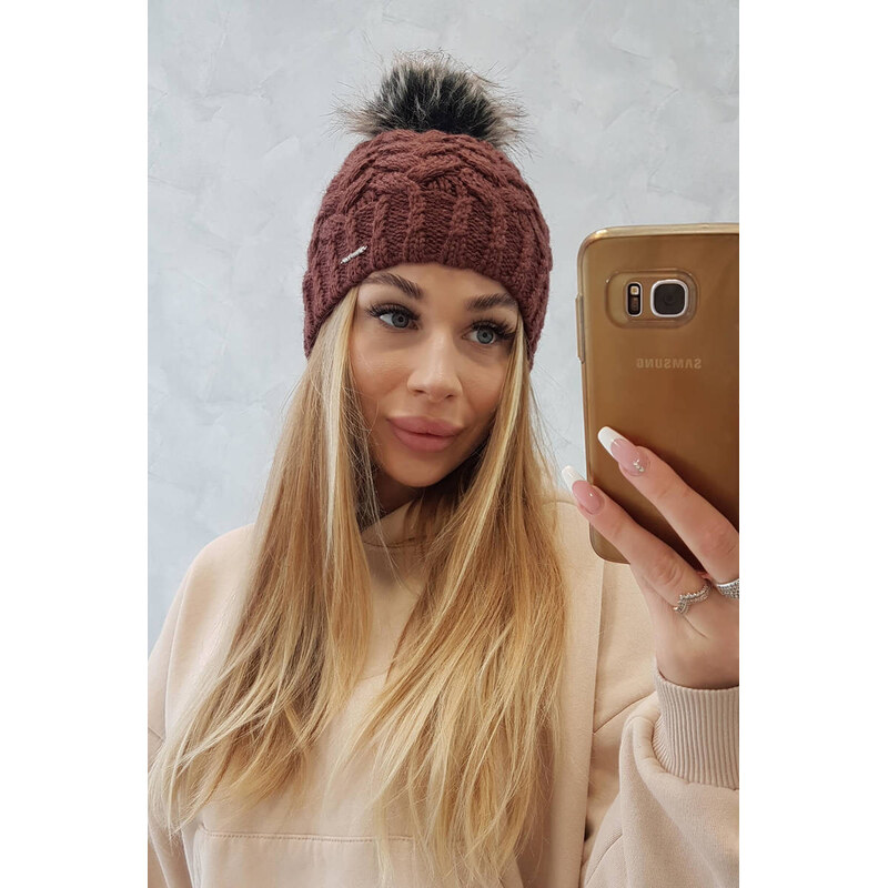 Fleecová čepice Daria model 18750109 hnědá - K-Fashion