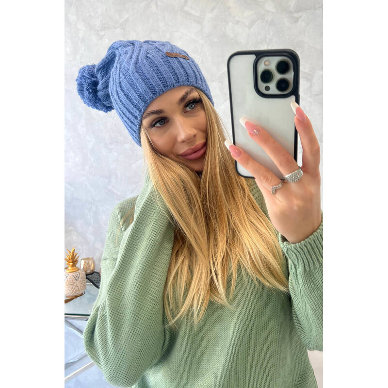 Fleecová čepice Paulina model 18750165 dark denim - K-Fashion