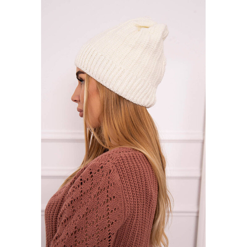 Fleecová čepice Anna model 18750161 ecru - K-Fashion