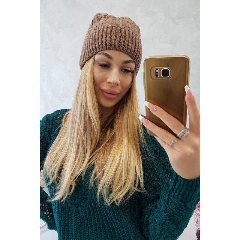 K-Fashion Fleecová čepice Anna K238 mocca