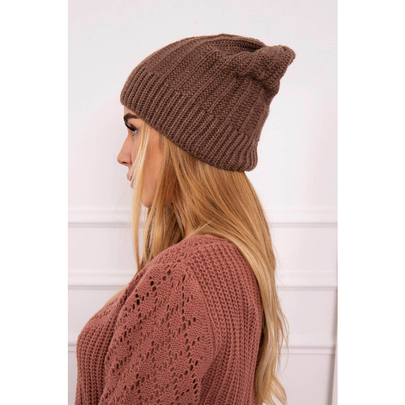 Fleecová čepice Anna model 18750163 mocca - K-Fashion