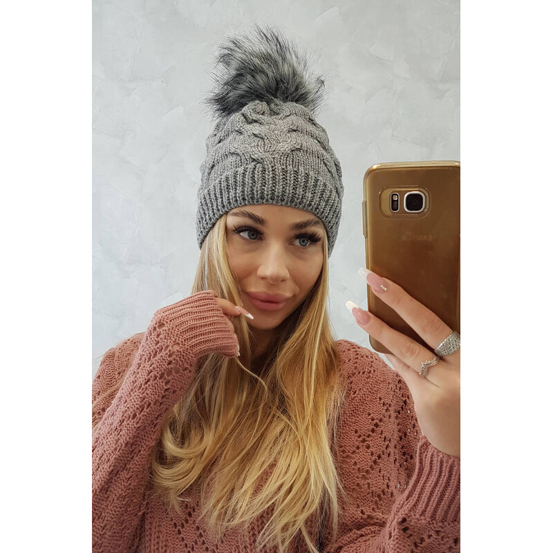 K-Fashion Fleecová čepice Ela K242 tmavě šedá