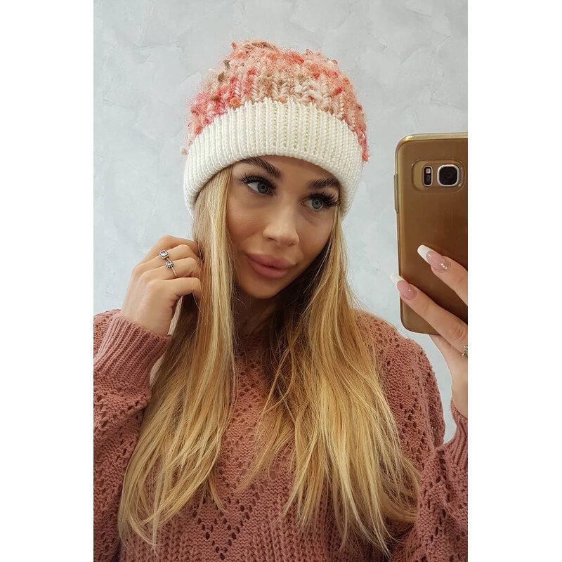 K-Fashion Bubble hat K219 ecru+malmine