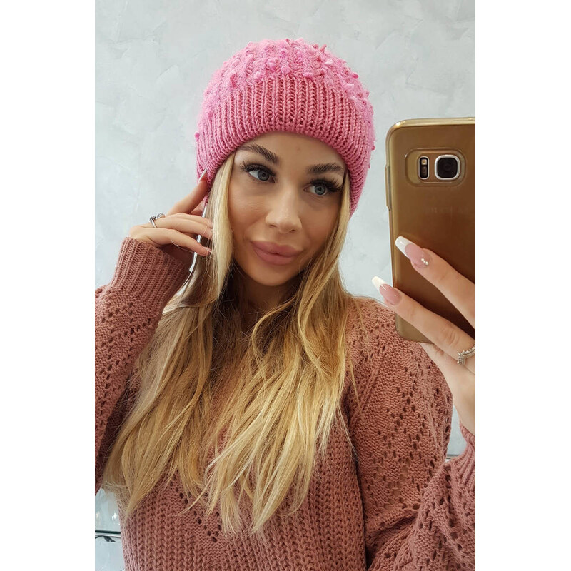K-Fashion Bubble hat K219 světle růžová