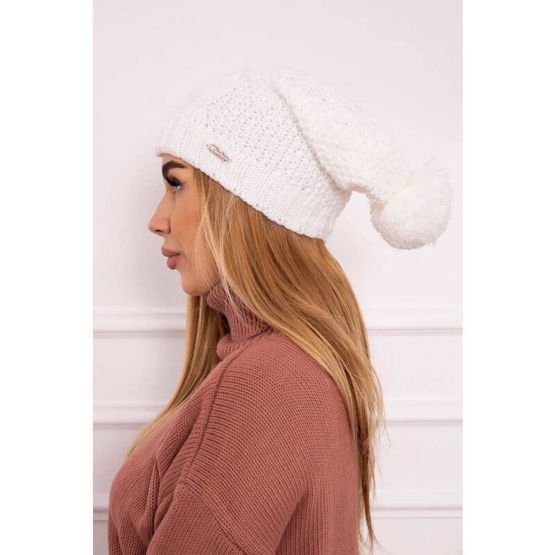 Fleecová čepice bílá model 18750495 - K-Fashion