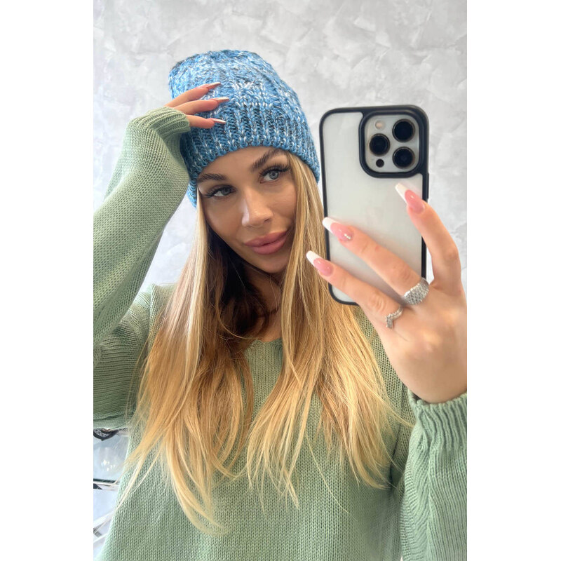 K-Fashion Fleecová čepice Melisa K241 modrá