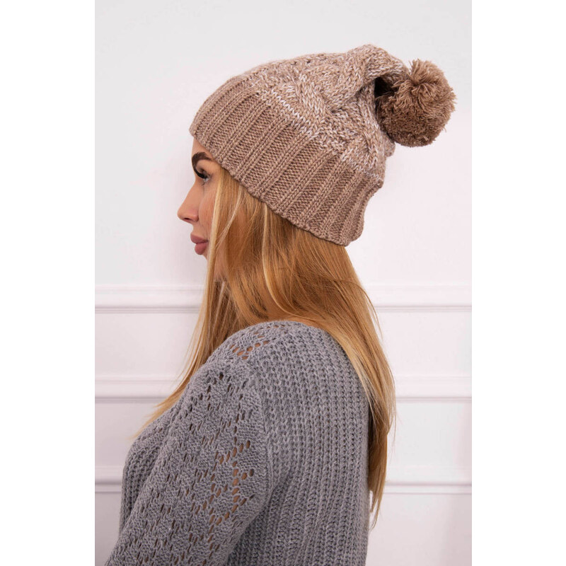 Fleecová čepice Paris model 18750773 tmavě béžová - K-Fashion