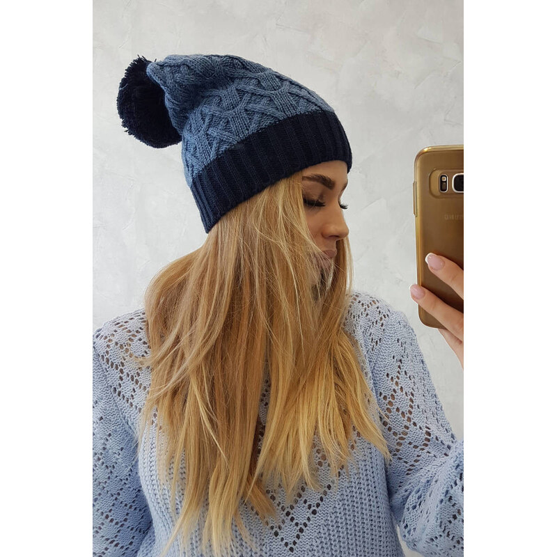 Bibiana fleecová čepice navy model 18751223 - K-Fashion