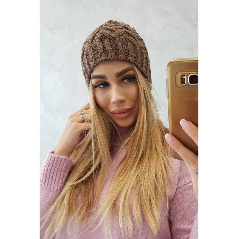 K-Fashion Fleecová čepice Waleria K307 cappuccino