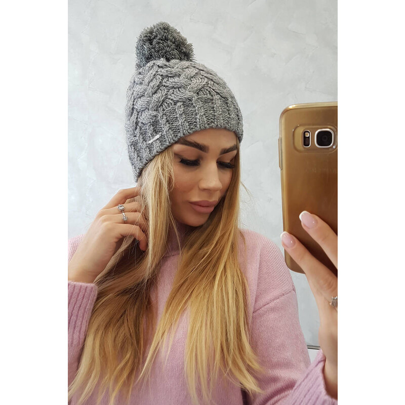 Fleecová čepice tmavě šedá model 18751565 - K-Fashion