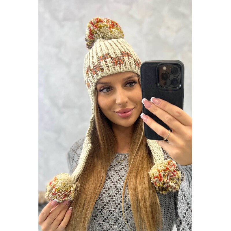 K-Fashion Dámská klapka na uši Nadia K321 béžová