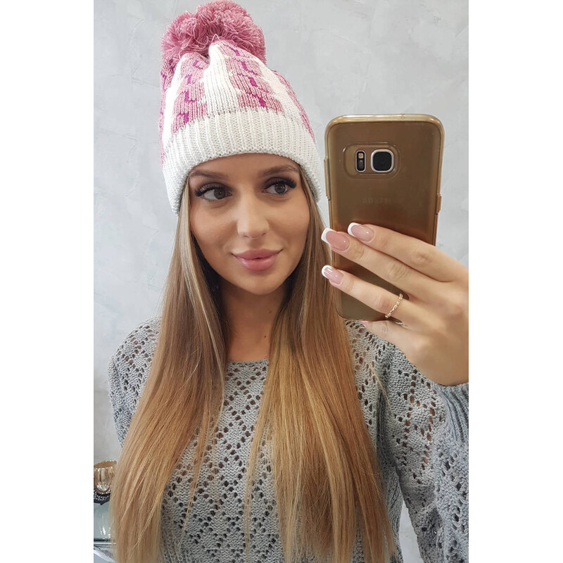 Dámská čepice s bambulí Rozalia světle model 18751643 - K