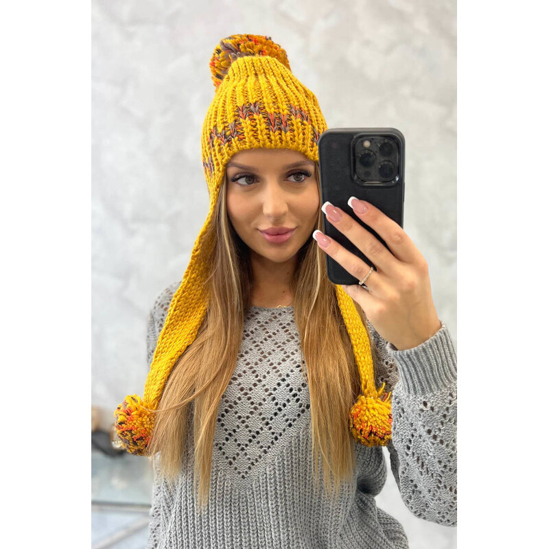 K-Fashion Dámská ušanka Nadia K321 hořčicová