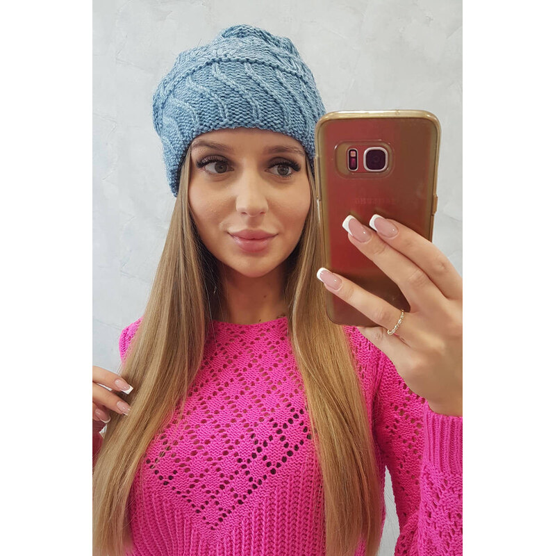 K-Fashion Dámská čepice Dagmara K332 light denim 100306979