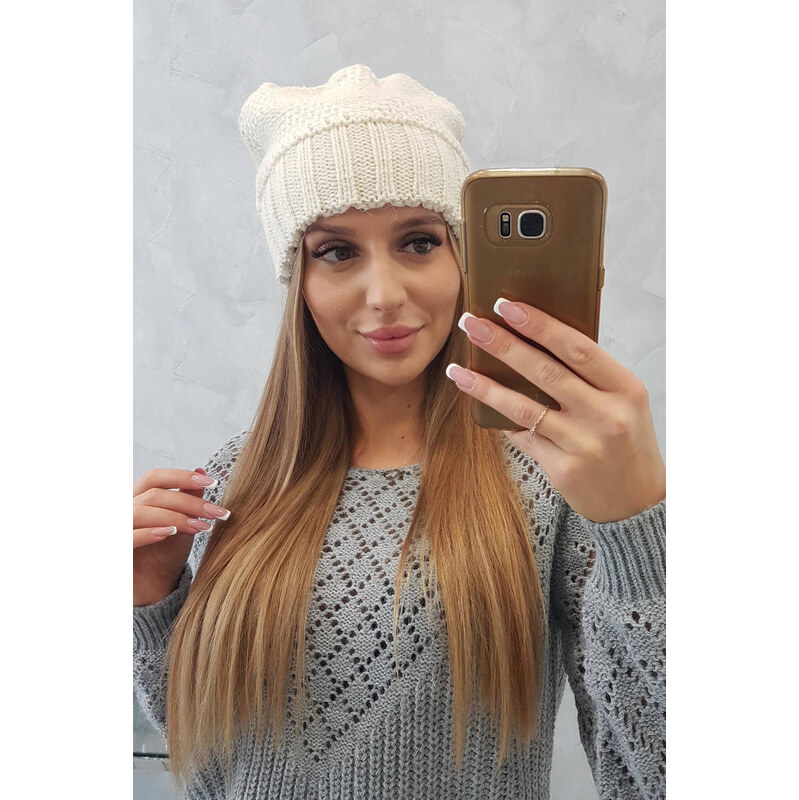 K-Fashion Dámská čepice Danuta K331 dark ecru 100306988