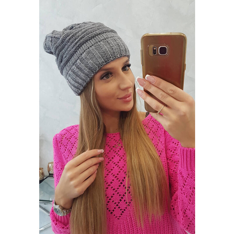 Dámská čepice tmavě šedá model 18751811 - K-Fashion