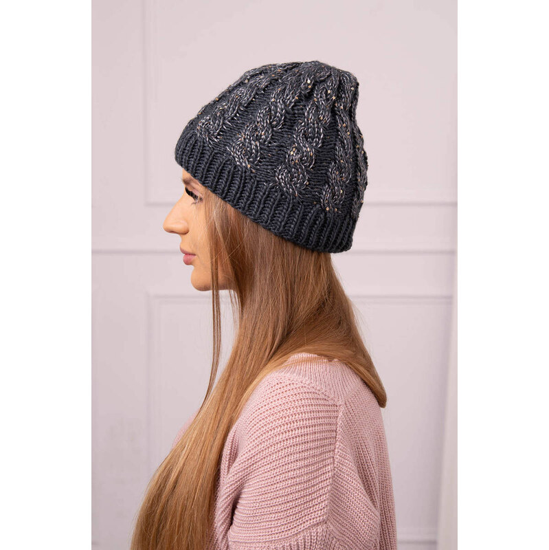 K-Fashion Dámská čepice Kalina K362 graphite+white