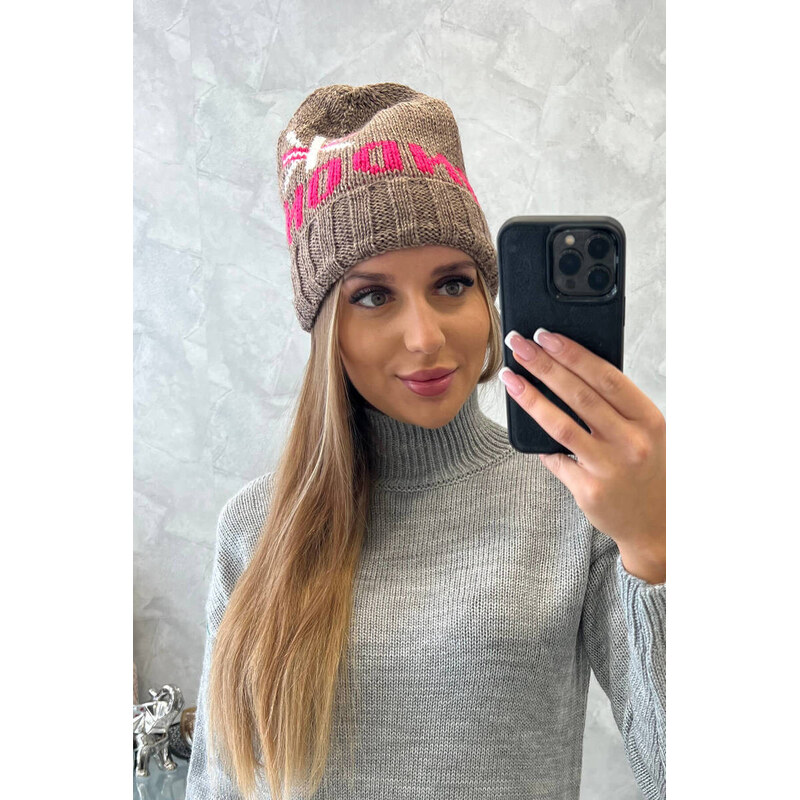 Dámská čepice London model 18752265 mocca - K-Fashion