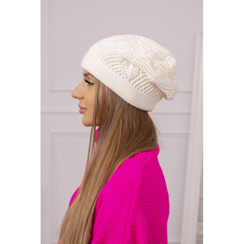 Dámská čepice light ecru model 18752379 - K-Fashion
