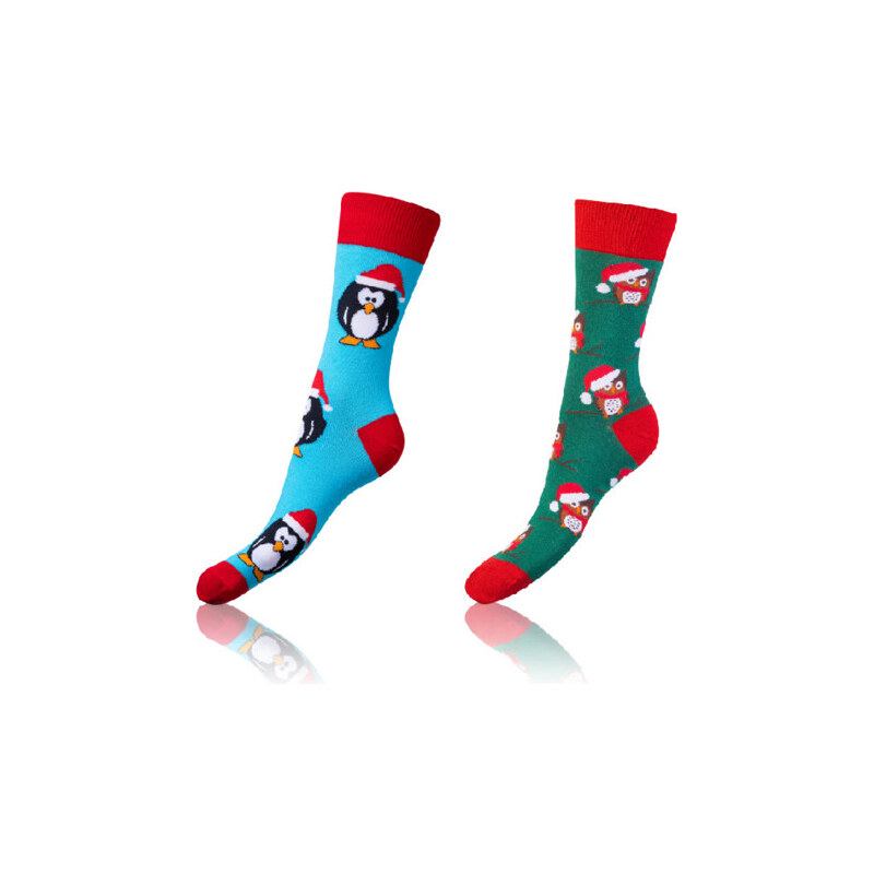 Veselé ponožky 2 páry CRAZY SOCKS 2x - BELLINDA - světle modrá