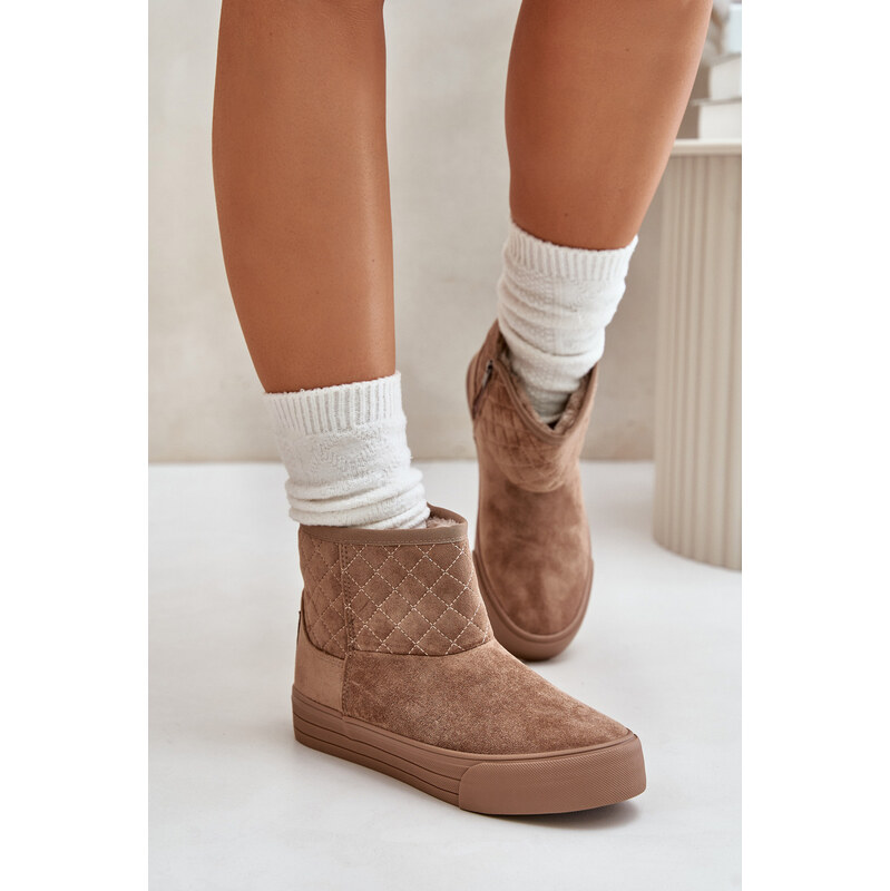 BIG STAR SHOES Kotníkové sněhule na zip zateplené kožíškem Big Star 101609498