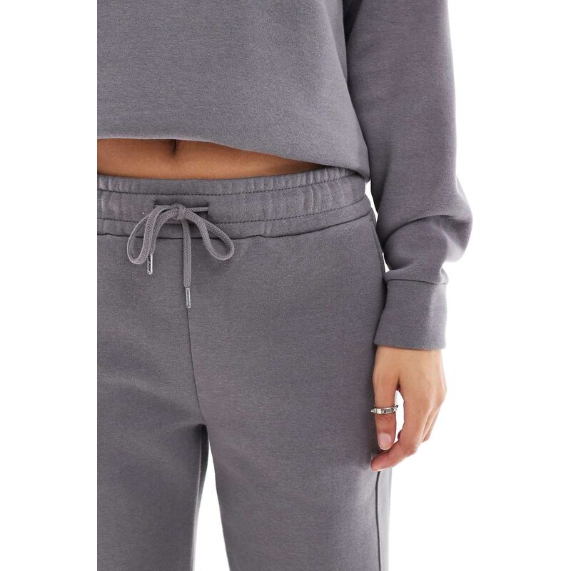 Noisy May wide leg jogger co-ord in charcoal-Grey
