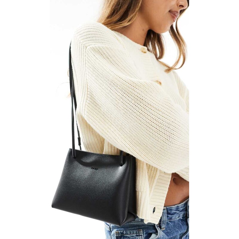 PASQ box bag with adjustable crossbody strap in black