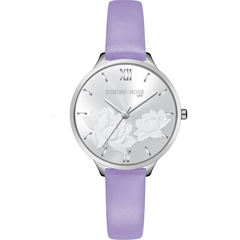 SUNDAY ROSE Dámské designové hodinky SUNDAY ROSE Fashion Pastel Violet 100325656
