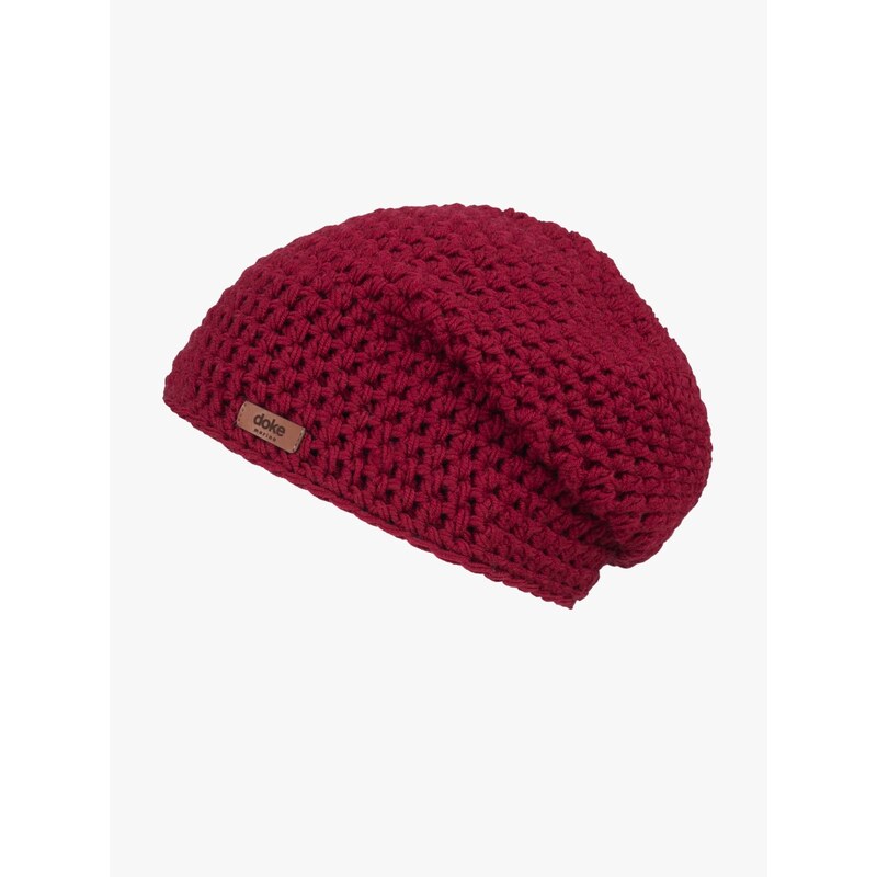 DOKE Merino háčkovaná čepice Bordo 100325211