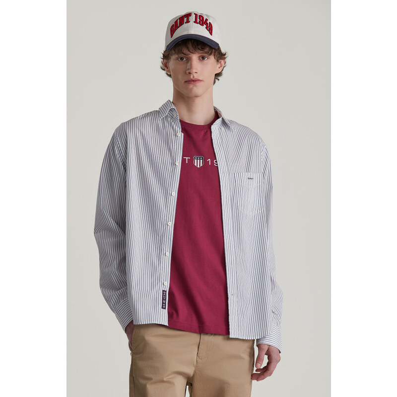 KOŠILE GANT REG POPLIN STRIPE WHITE