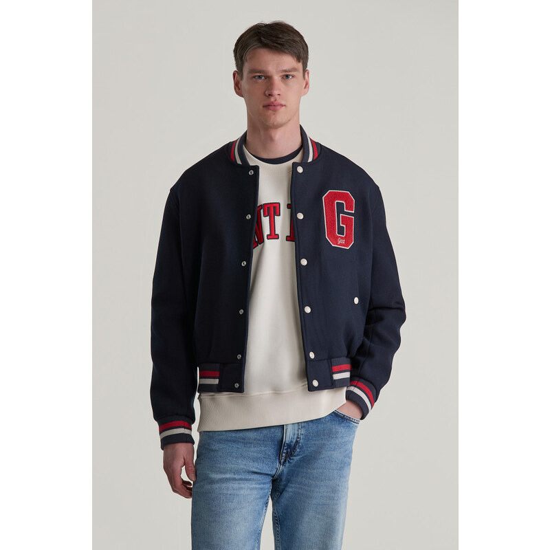 BUNDA GANT WOOL MIX VARSITY JACKET EVENING BLUE