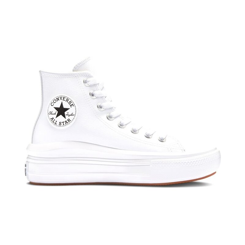 Converse Chuck Taylor All Star Move Hi leather trainers in white