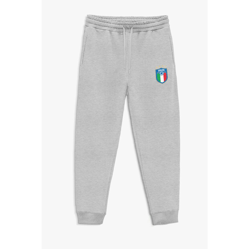 Tepláky Jogger , Barva Šedá, s Potiskem Calcio