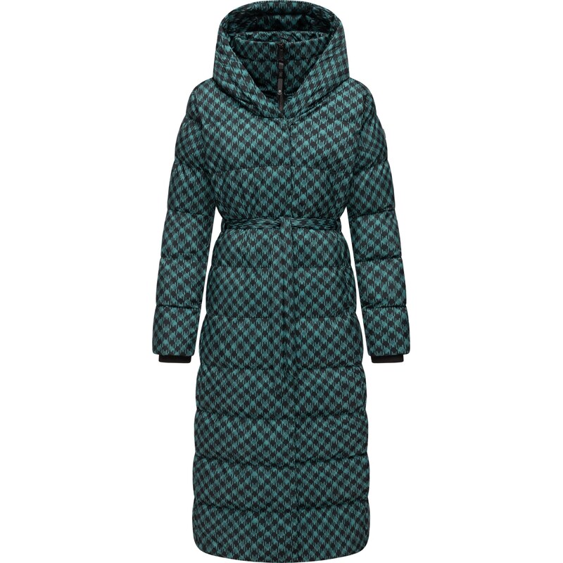 Ragwear Zimní kabát Niara tmavě zelená / černá