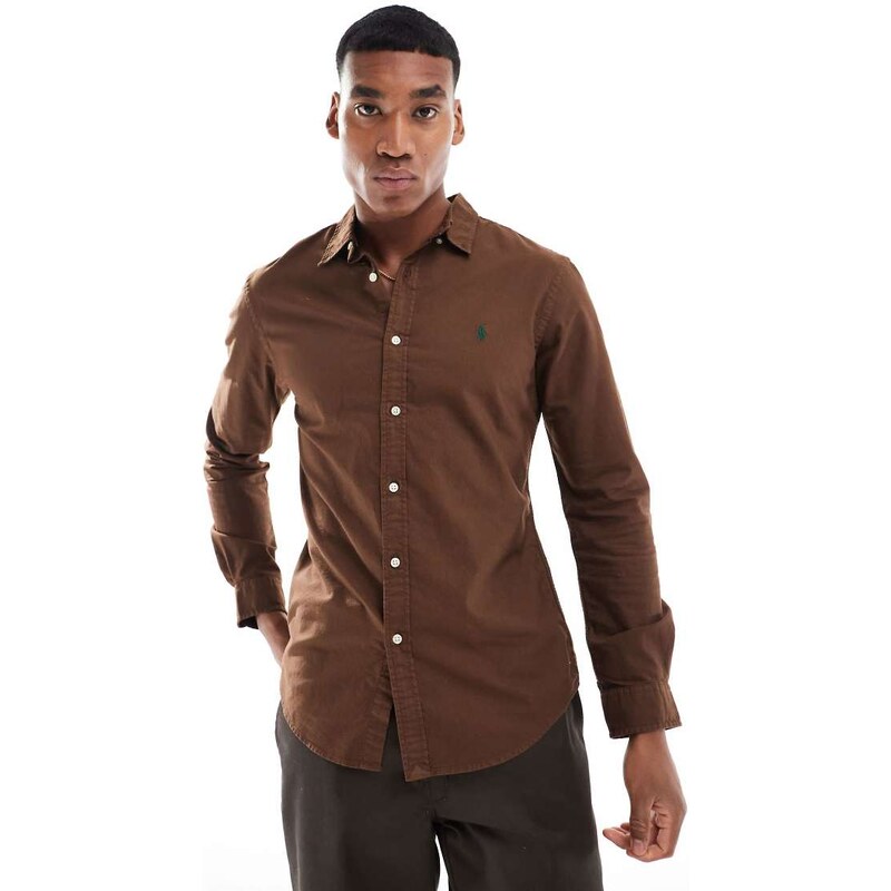Polo Ralph Lauren icon logo slim fit garment dyed oxford shirt