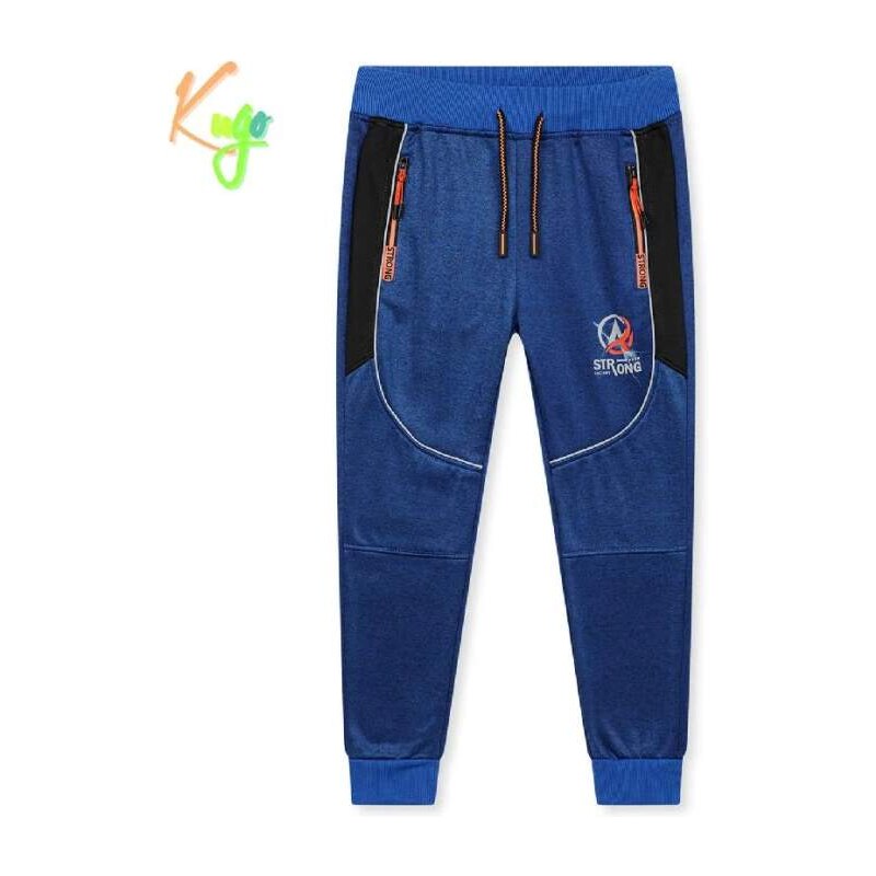 Teplé softshellové tepláky chlapecké Kugo GK8651 modré, vel. 146