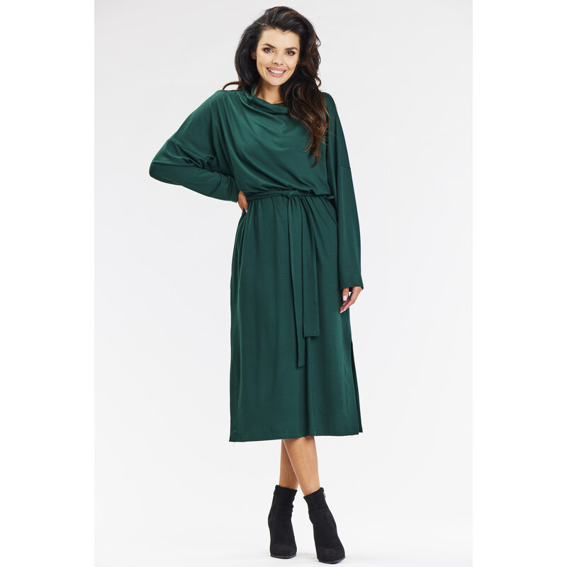 Awama Womans Dress A671 Bottle Green