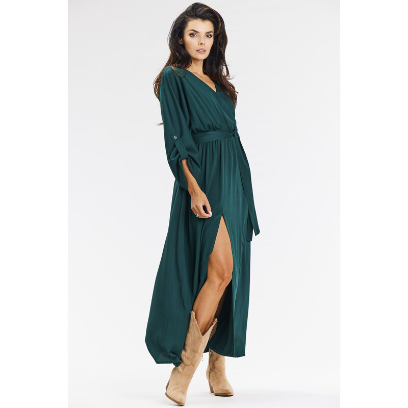 Awama Womans Dress A670 Bottle Green