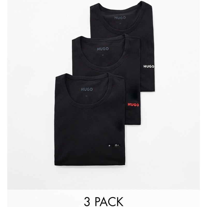 BOSS Bodywear HUGO Bodywear 3 pack t-shirt in black