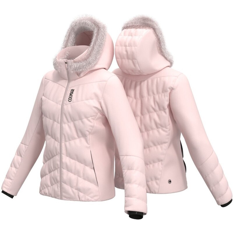 Bunda péřová Colmar Waterfall+Eco Fur 2813E Velikost: 38 světle růžová 100397128