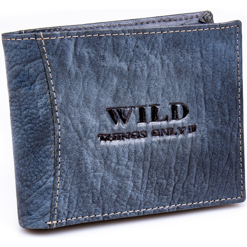 WILD Pánská kožená peněženka 5453 modro šedá 100398978