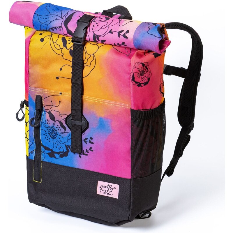 Meatfly batoh X Pura Vida Holler Peach Flowers 28 L | Růžová